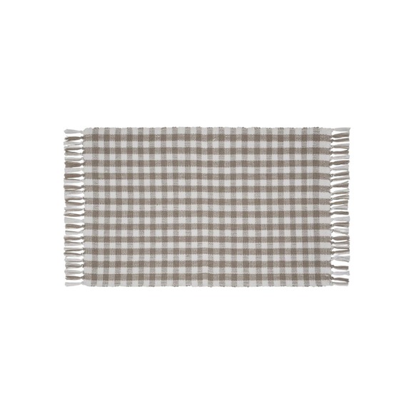 My Texas House Other - My Texas House Taupe Gingham Fringe Indoor/Outdoor Layering Rug, 24x38